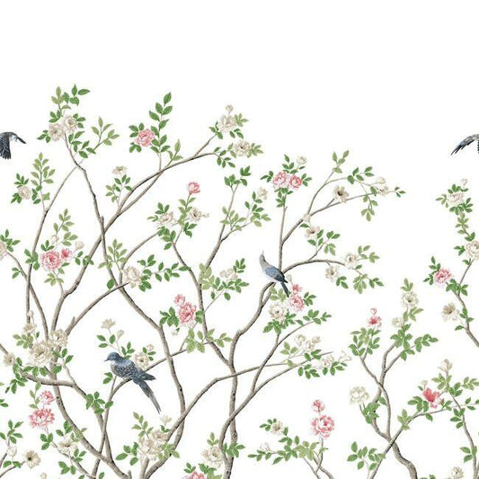 Save MU0317M Mural Resource Library Lingering Garden Mural White York Wallpaper