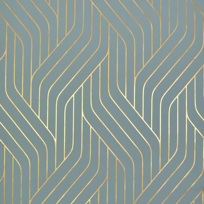 Looking NW3520 Modern Metals Ebb And Flow color Blue Stripes by Antonina Vella Wallpaper