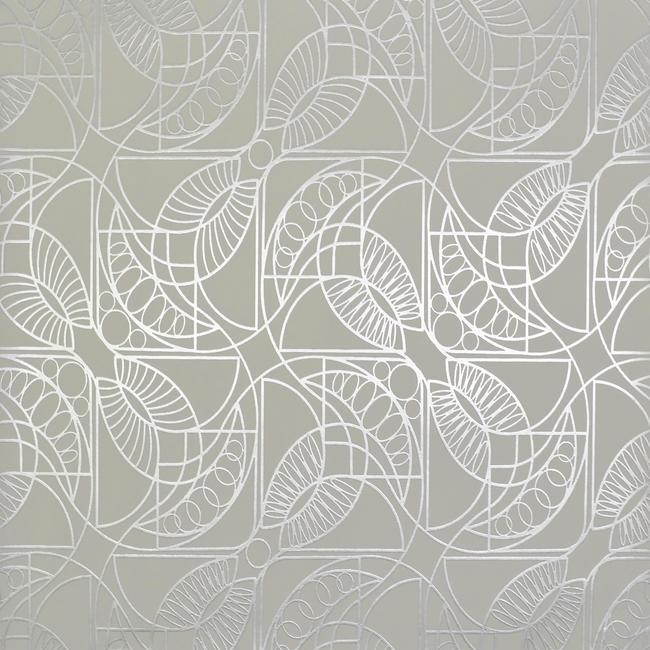 Find NW3524 Modern Metals Cartouche color White Metallic by Antonina Vella Wallpaper