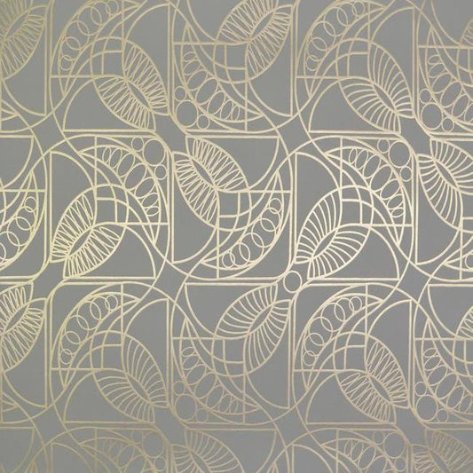 Buy NW3525 Modern Metals Cartouche color Grey Metallic by Antonina Vella Wallpaper