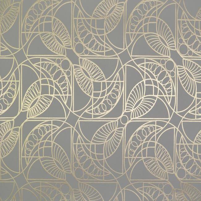 Buy NW3525 Modern Metals Cartouche color Grey Metallic by Antonina Vella Wallpaper