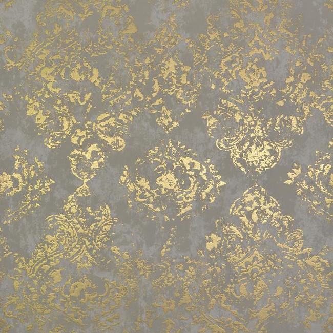 Order NW3564 Modern Metals Stargazer color Khaki Damask by Antonina Vella Wallpaper