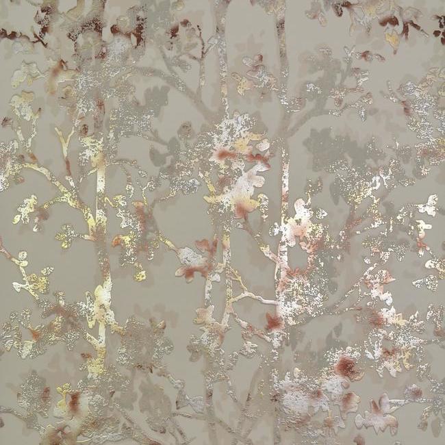 Looking NW3584 Modern Metals Shimmering Foliage color Khaki Botanical/Foliage by Antonina Vella Wallpaper