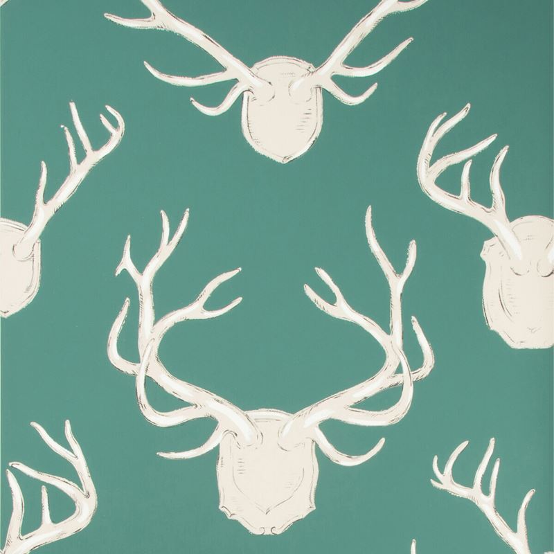 P2017102 13 Antlers Paper Teal By Lee Jofa