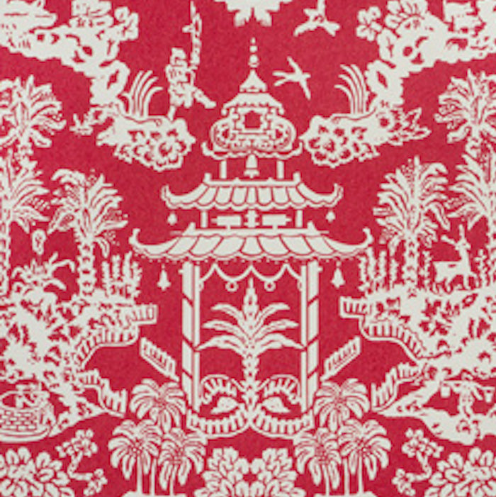 View P8012100.19 Lhasa Paper Red by Brunschwig Fils