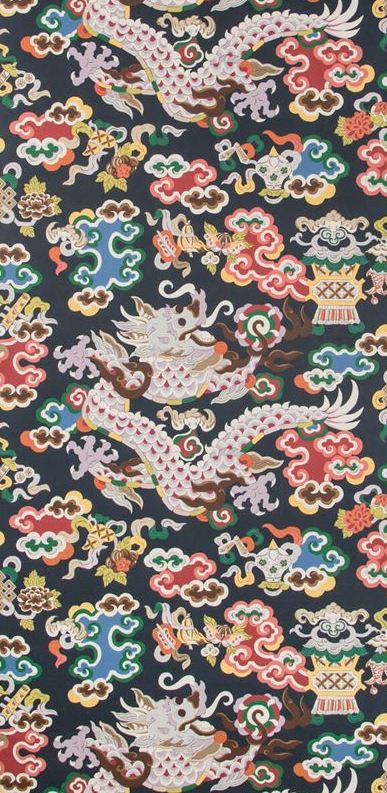 Save P8019113500 Ming Dragon Multi Color Chinoiserie Brunschwig Fils Wallpaper