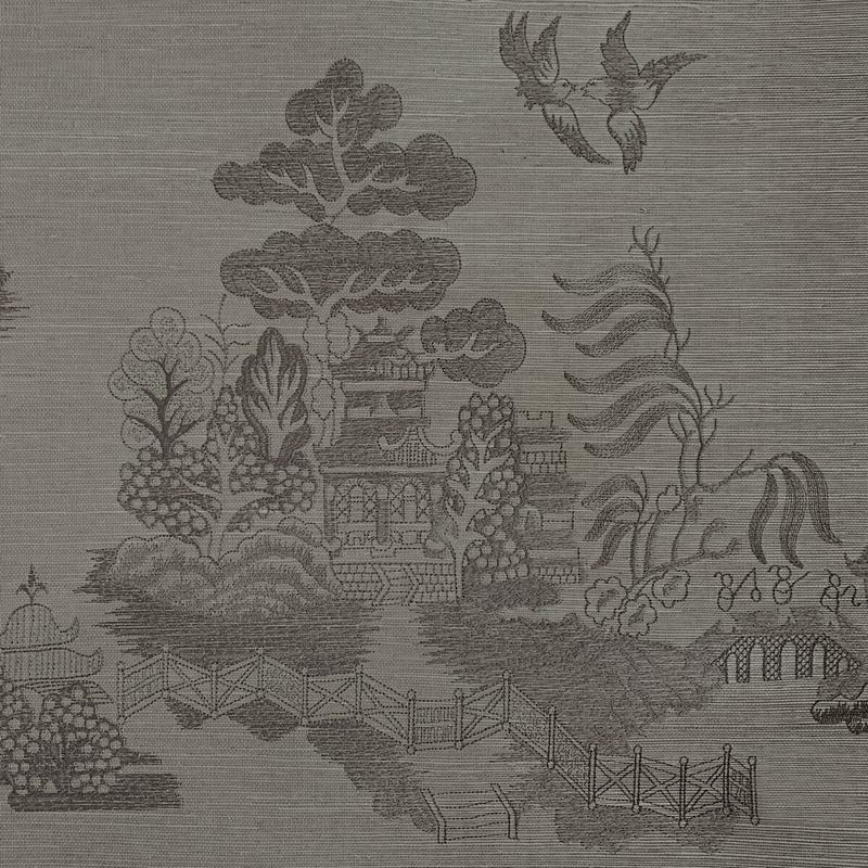 Select P8020108.821.0 La Pagode Grey Chinoiserie by Brunschwig & Fils Wallpaper