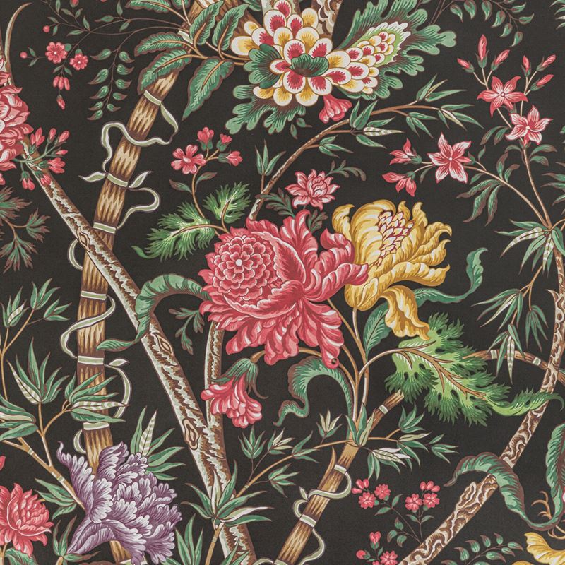 Order P8022100.819 Luberon Noir/Multi Botanical & Floral by Brunschwig & Fils Wallpaper