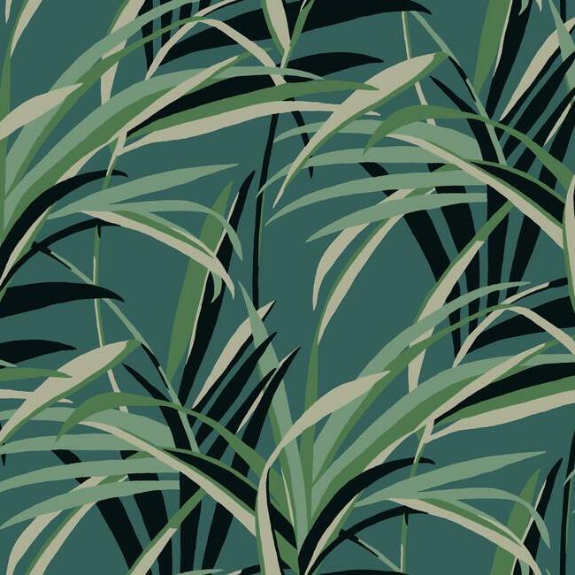 Save TC2607 Tropics Resource Library Tropical Paradise Green/Teal  York Wallpaper