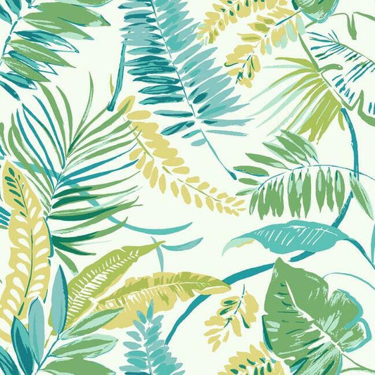 Purchase TC2626 Tropics Resource Library Tropical Toss Aqua/Yellow York Wallpaper