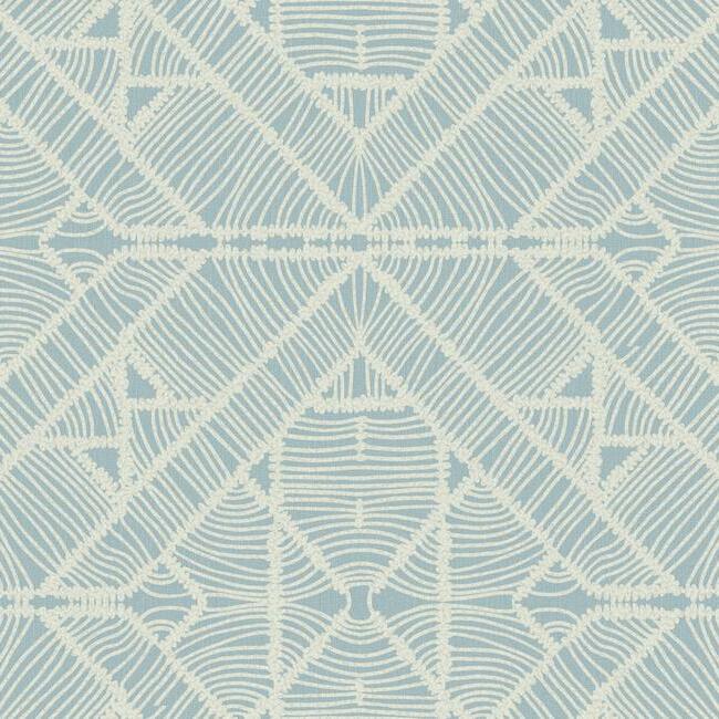 Select TC2704 Tropics Resource Library Diamond Macrame Blue York Wallpaper