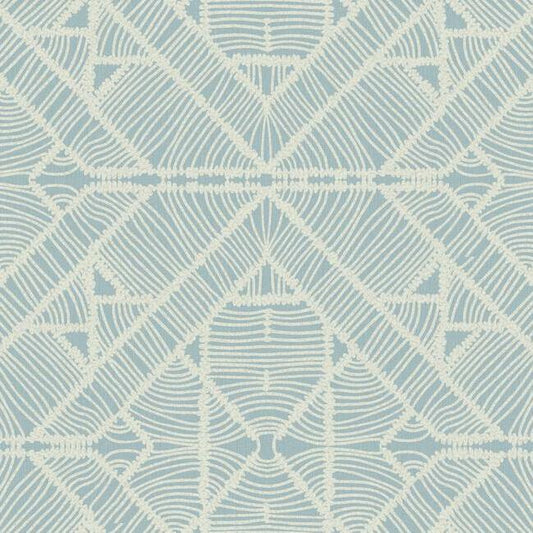 Select TC2704 Tropics Resource Library Diamond Macrame Blue York Wallpaper