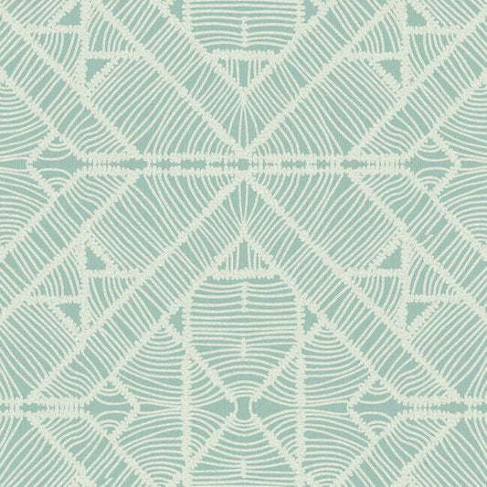 Save TC2705 Tropics Resource Library Diamond Macrame Aqua York Wallpaper