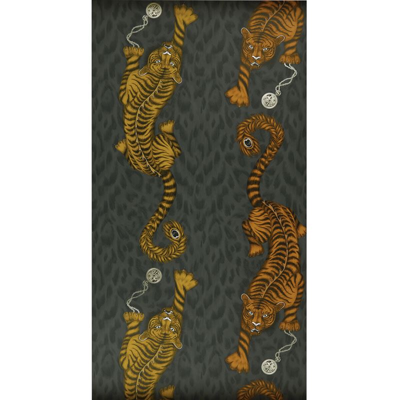 W0105/01 Tigris Red Animals Clarke And Clarke Wallpaper