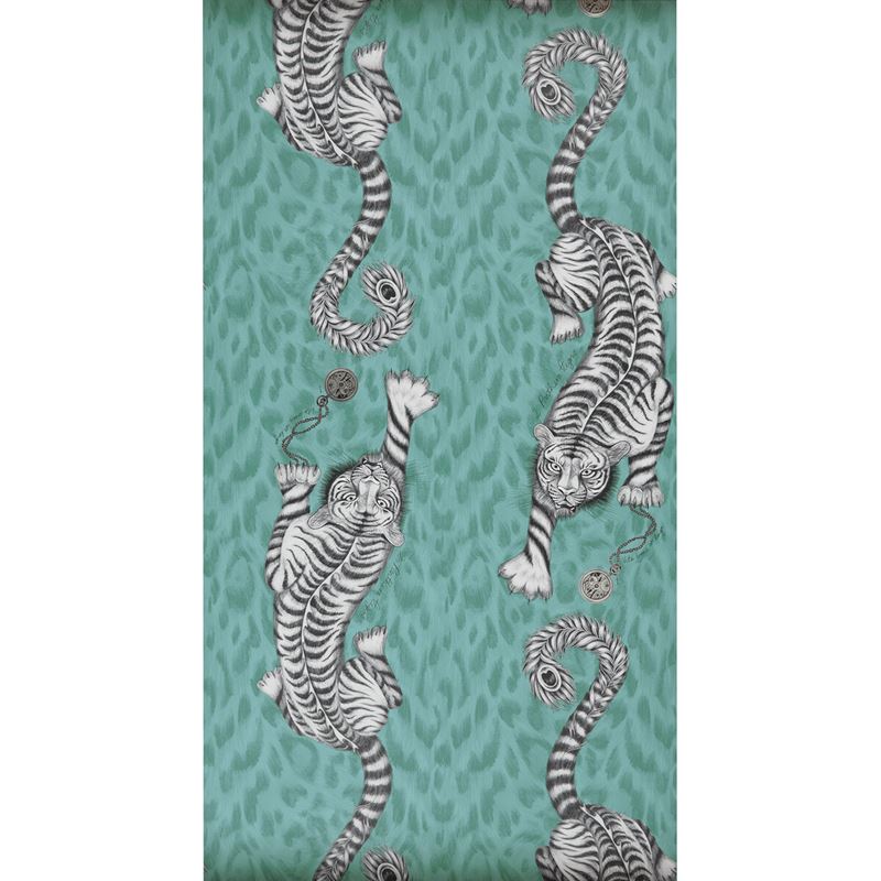 W0105/05 Tigris Blue Animals Clarke And Clarke Wallpaper