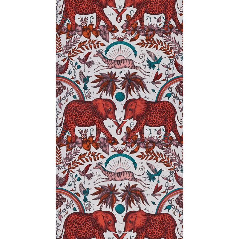 W0121/01 Zambezi Red Animal/Insect Clarke And Clarke Wallpaper