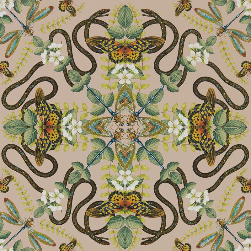 W0129/01 Emerald Forest Wp BlushAnimal/Insects Clarke And Clarke Wallpaper