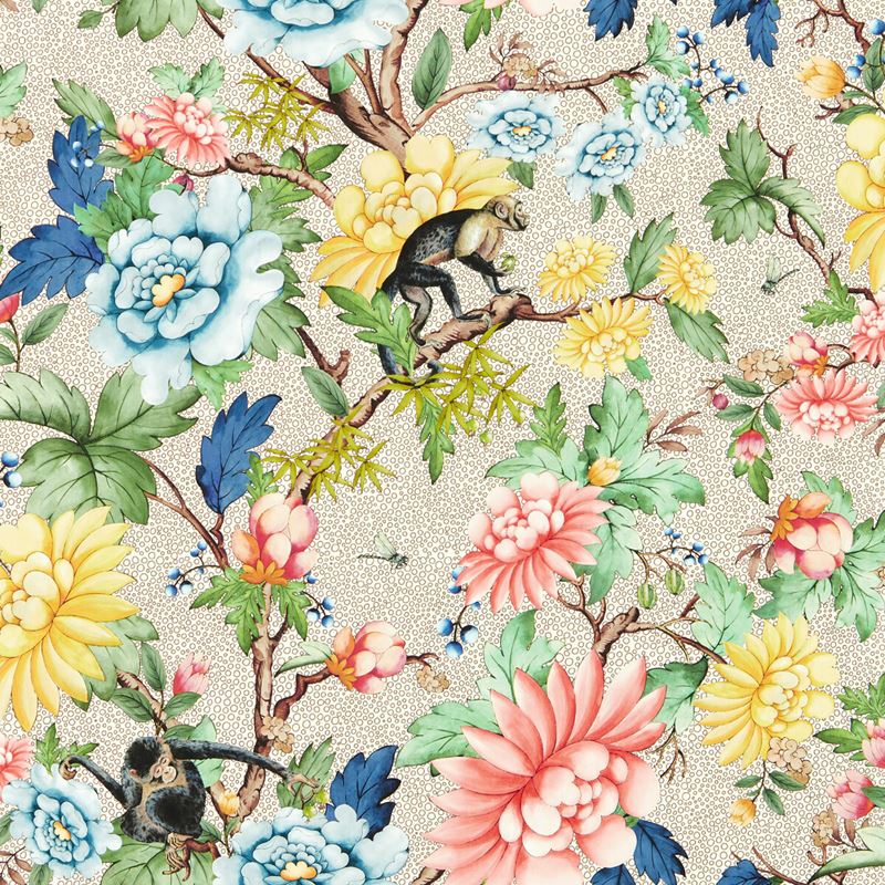 W0133/01 Sapphire Garden Wp IvoryAnimal/Insects Clarke And Clarke Wallpaper