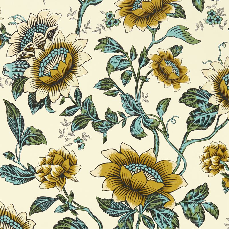 W0134/02 Tonquin Wp ChartreuseBotanical & Floral Clarke And Clarke Wallpaper