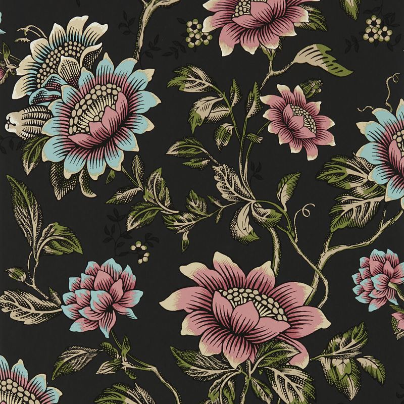 W0134/04 Tonquin Wp NoirBotanical & Floral Clarke And Clarke Wallpaper