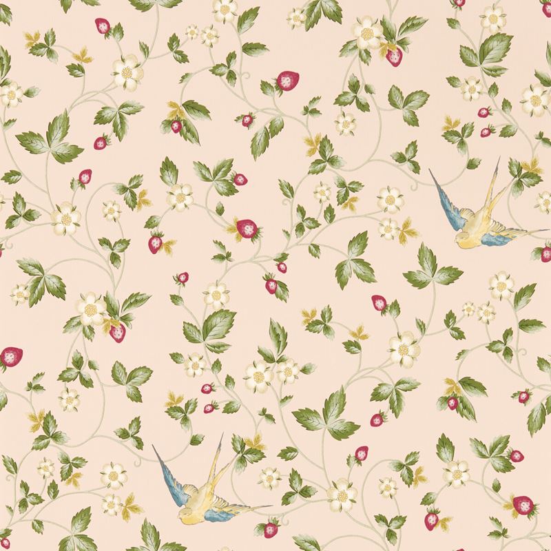 W0135/01 Wild Strawberry Wp BlushAnimal/Insects Clarke And Clarke Wallpaper