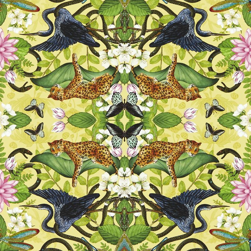 W0136/01 Wonderlust Wp CitronAnimal/Insects Clarke And Clarke Wallpaper