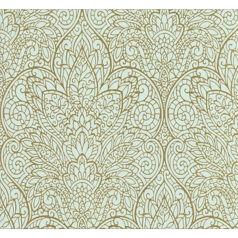 W3467.516.0 damask light blue wallpaper Kravet Design